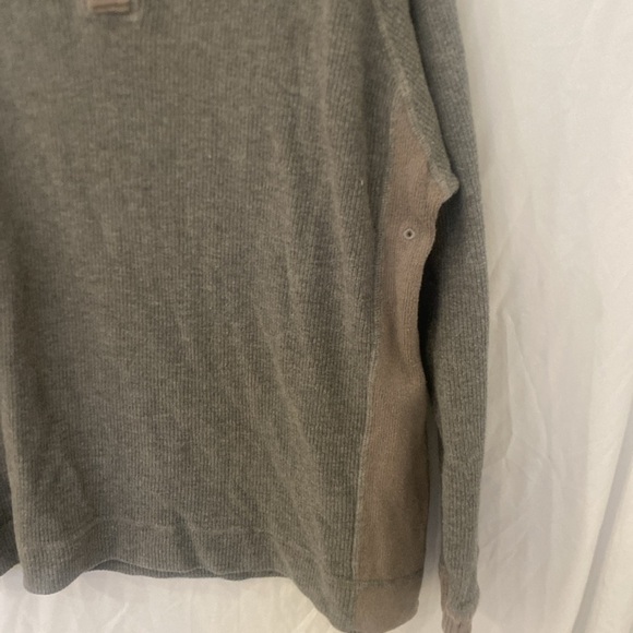TOMMY BAHAMA 1/4 Button Mock Pullover Sweater Grey Men's Sz large - Picture 3 of 6